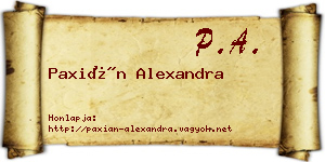 Paxián Alexandra névjegykártya