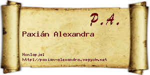 Paxián Alexandra névjegykártya